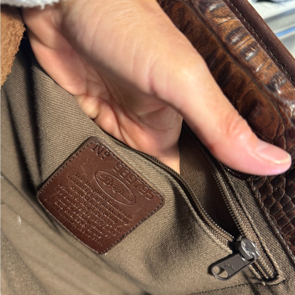 Brighton Brown Croc-Embossed Shoulder Bag - Picture 4 of 5